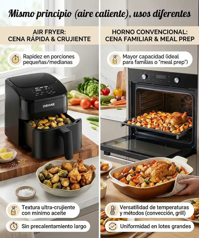 Air fryer o horno cuál es más saludable