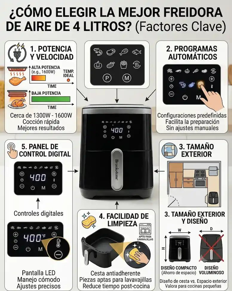 Cómo elegir la mejor freidora de aire de 4 litros