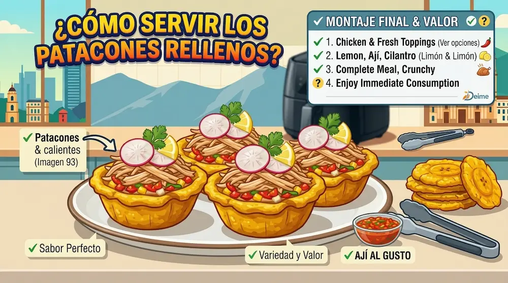 Cómo servir los patacones rellenos