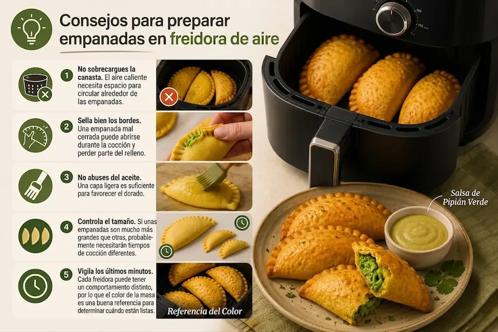 Consejos para preparar empanadas en freidora de aire