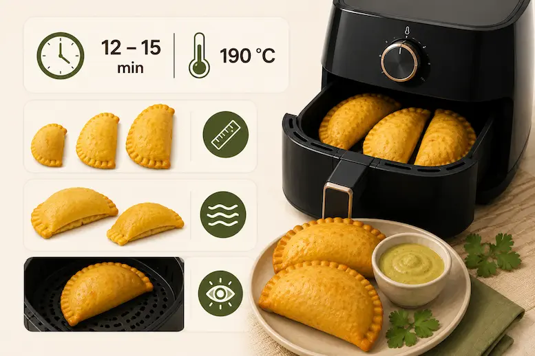 Cuánto tiempo necesitan las empanadas en la freidora de aire