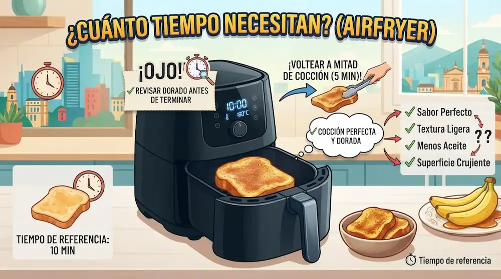 Cuánto tiempo necesitan las tostadas francesas en airfryer
