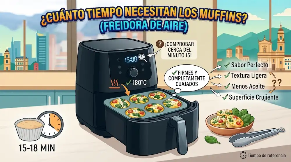 Cuánto tiempo necesitan los muffins de huevo en freidora de aire