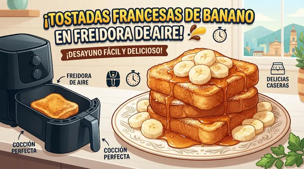 Tostadas Francesas de Banano en Freidora de Aire