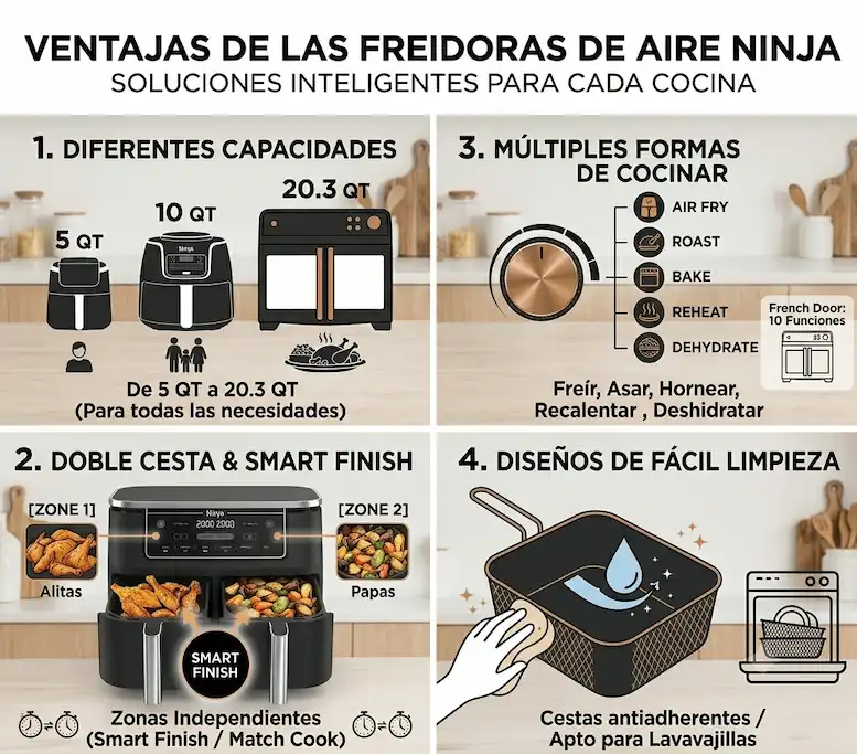 Ventajas de las freidoras de aire Ninja