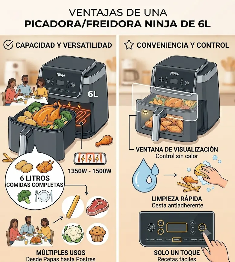 Ventajas de una freidora de aire de 6 litros